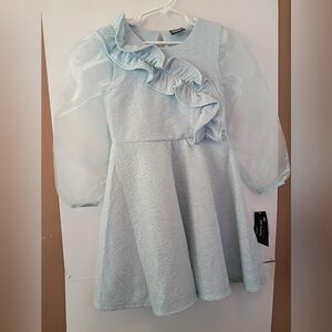 Girls Beetlejuice Dress with Sheer Sleeves